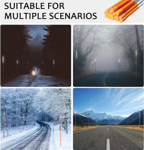Reflective Snow Markers - 20 Pack, 48 in Durable Fiberglass