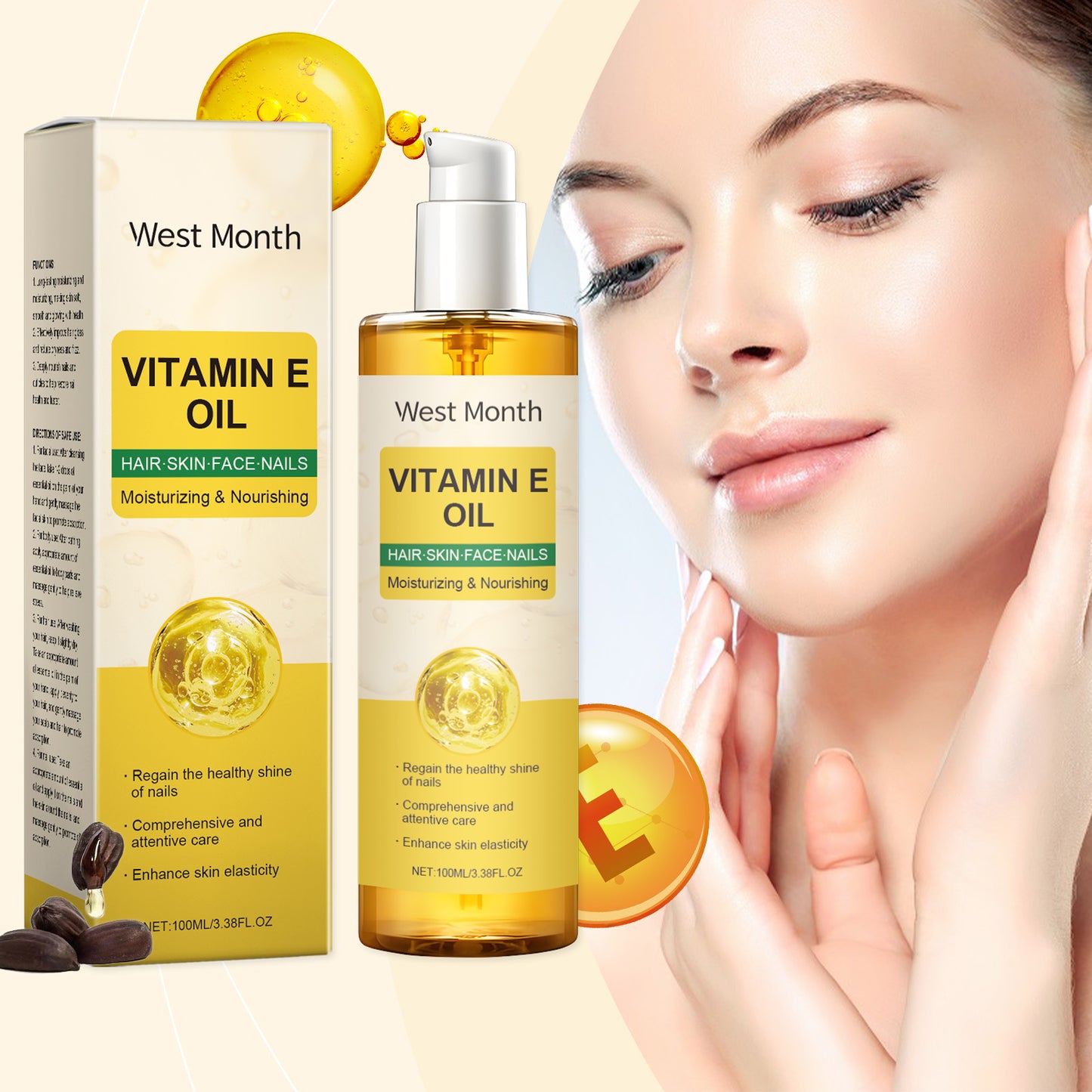 Vitamin E Nourishing Body Oil - Deep Hydration for Skin, Hair & Nails 100ml