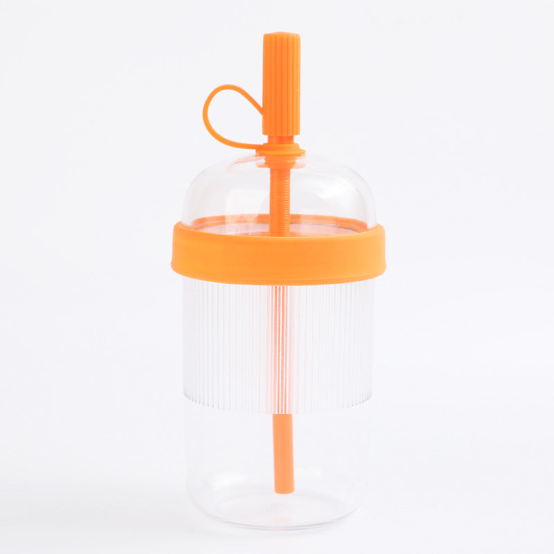 Large-Capacity Water Bottle with Straw - 540ml, Multiple Colors
