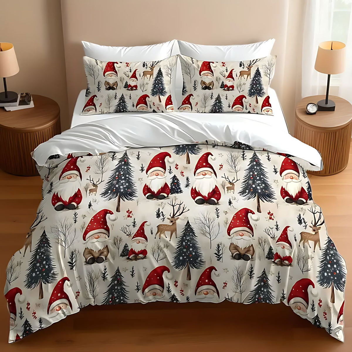 Digital Printing Brushed Bedding Set - Soft Skin-Friendly Polyester Cotton