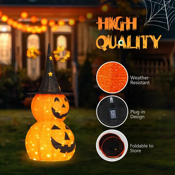 3ft Lighted Pop-Up Pumpkin Decoration with 150 LED Lights
