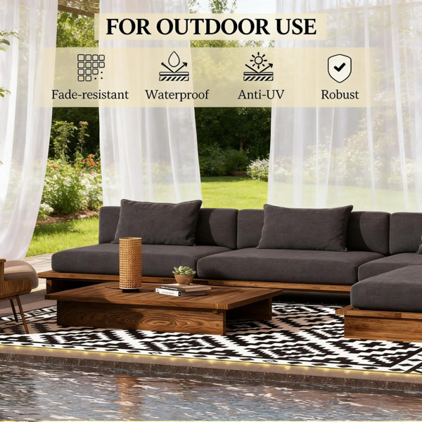 Reversible Outdoor Rug - Waterproof & UV-Resistant, 120.1" x 95.7"