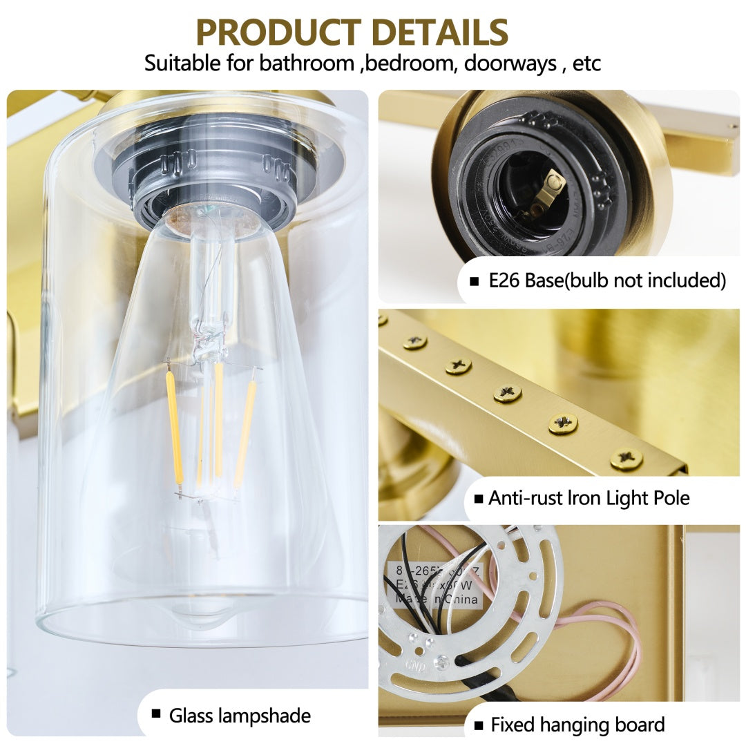 10-Light Gold Vanity Light Fixture for Bathroom & Bedroom