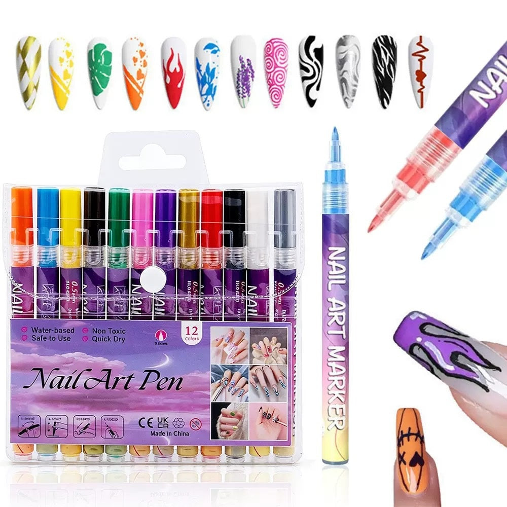 Waterproof Acrylic Marker Set for Drawing - 12 Colors Available