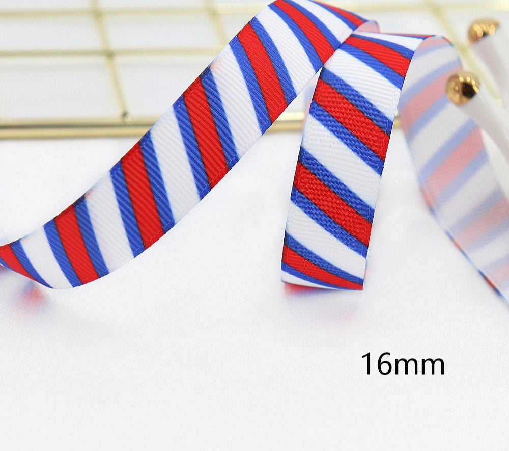 Stars and Stripes Ribbon Dovetail Bowknot Hair Accessory - Multiple Colors & Lengths