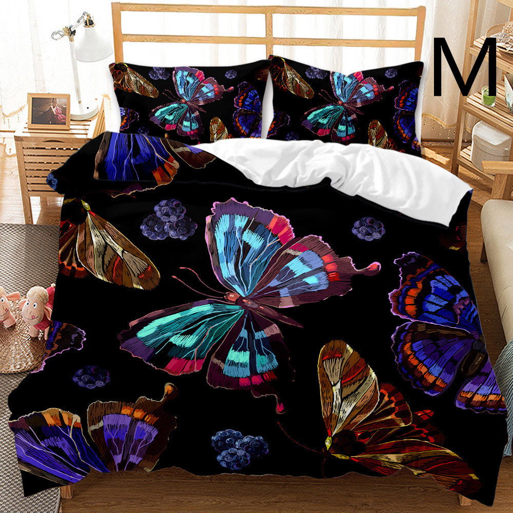 Butterfly Series Bedding Quilt Cover Set - Modern 3-Piece Bed Linen