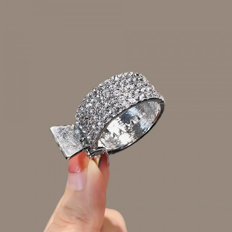 Fashion Rhinestone Hair Clip for Women - Small Anti-sagging Hair Accessory with Cat Ear & Diamond Design