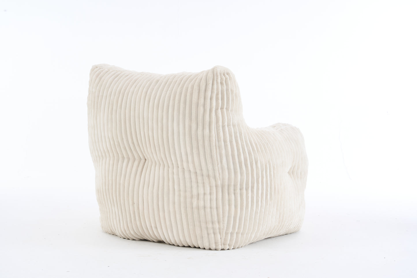 Soft Corduroy Bean Bag Chair with Memory Foam - Beige