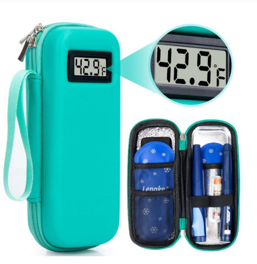 Travel Suitcase with Temperature Display & Refrigerated Medicine Storage