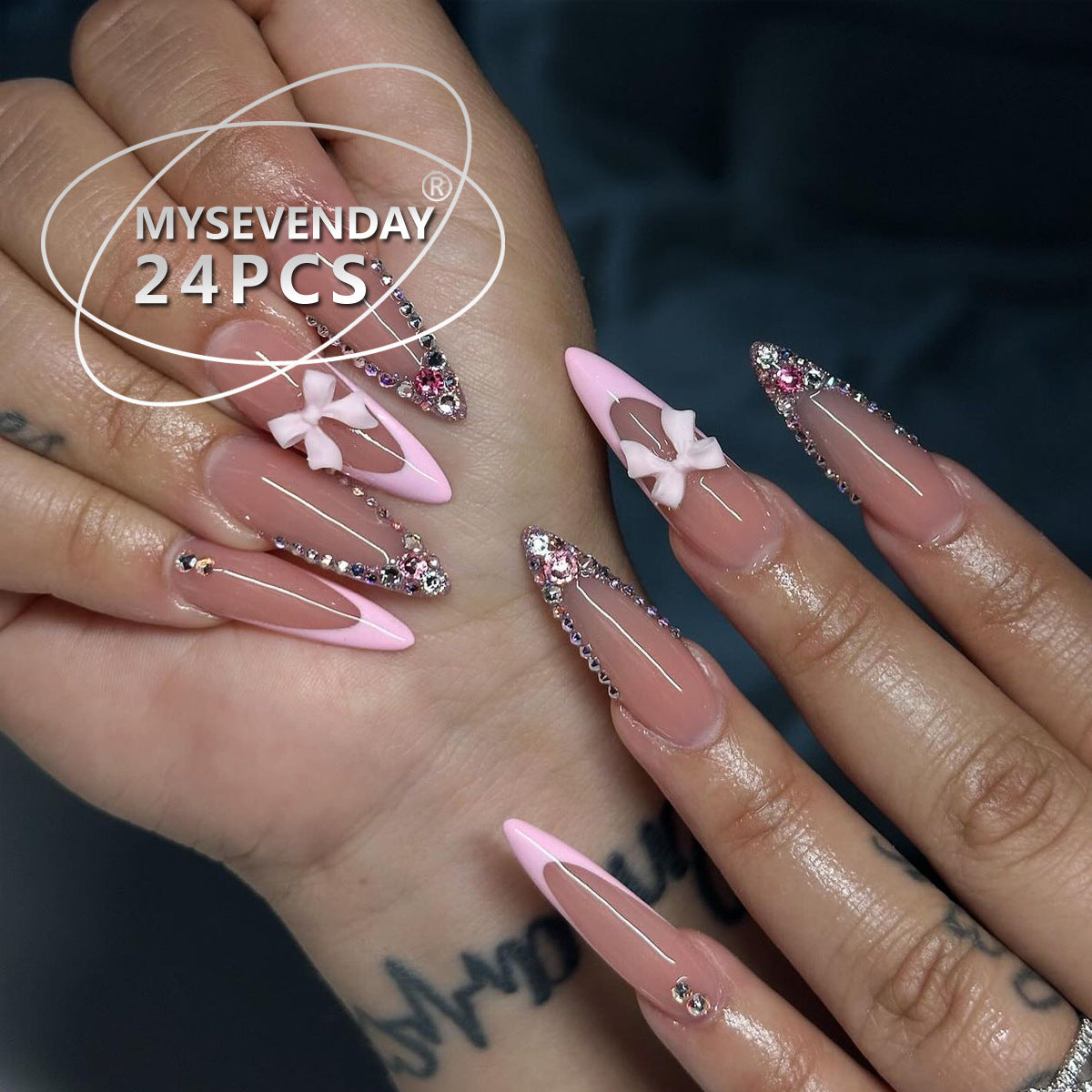 24-Piece Nail Art Sticker Kit with French & Star Designs for Nails