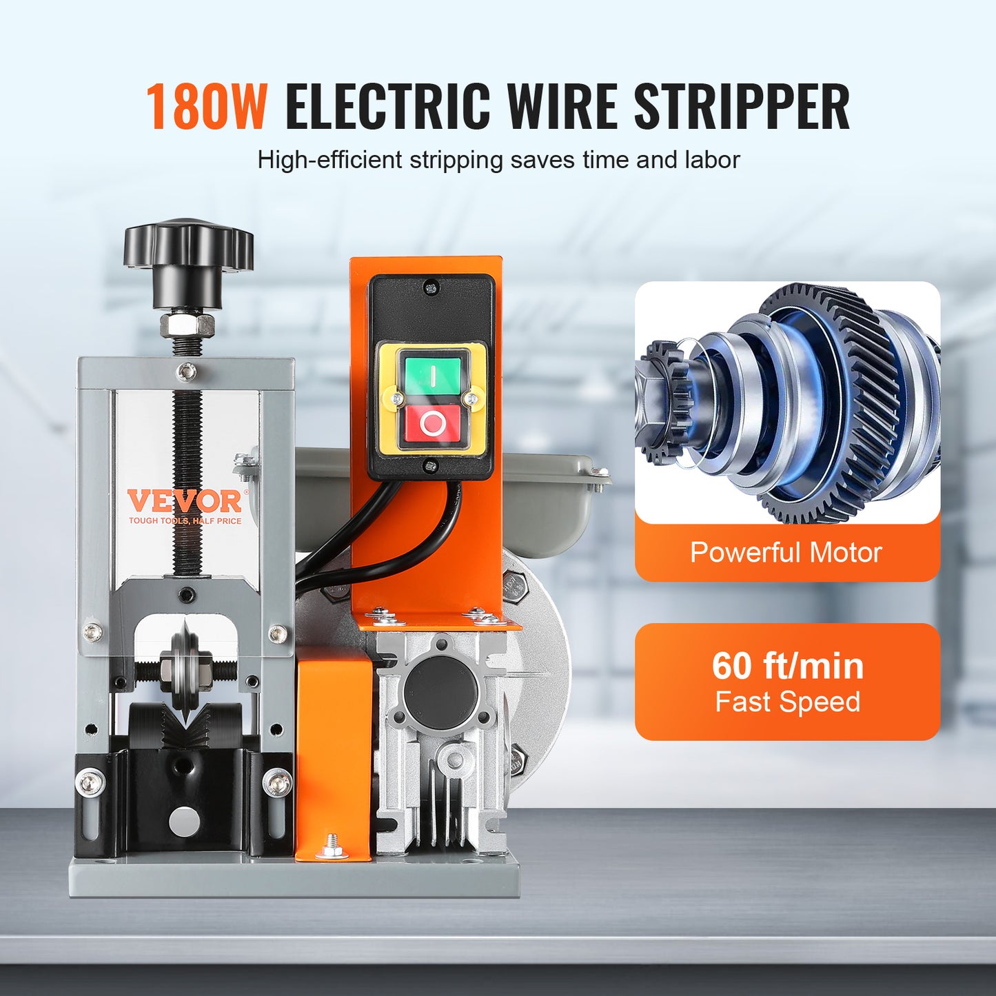 Electric Wire Stripping Machine 180W Automatic Cable Peeler for Copper Recycling