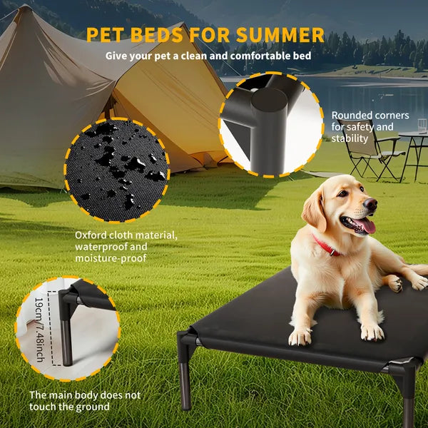 Breathable Elevated Oxford Pet Bed for Small to Large Dogs – Waterproof & Easy to Clean