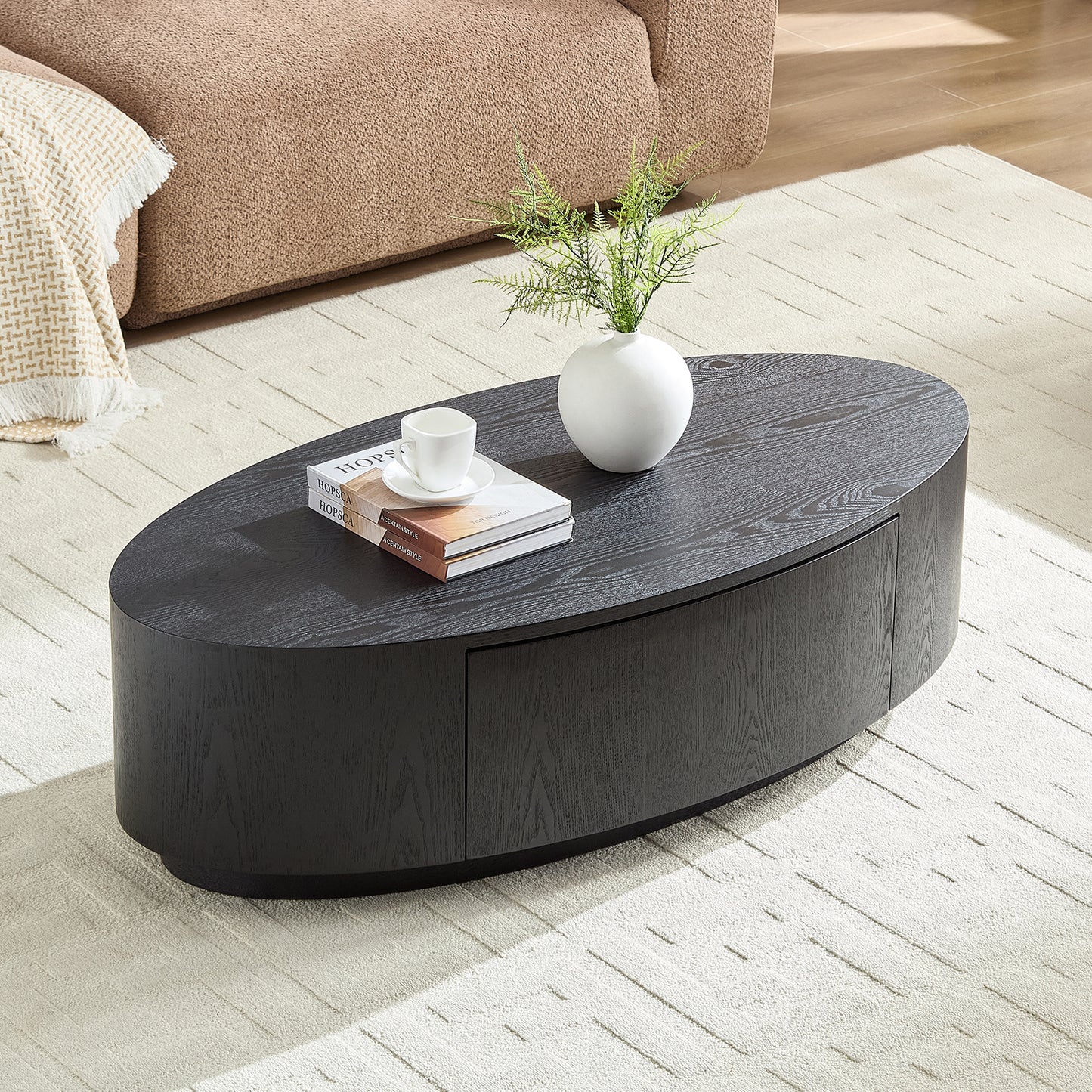Modern Luxury Oval Coffee Table, Elegant Living Room Accent Piece,No