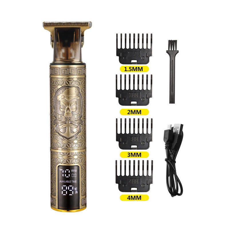 Rechargeable Stainless Steel Hair Clipper Digital Display