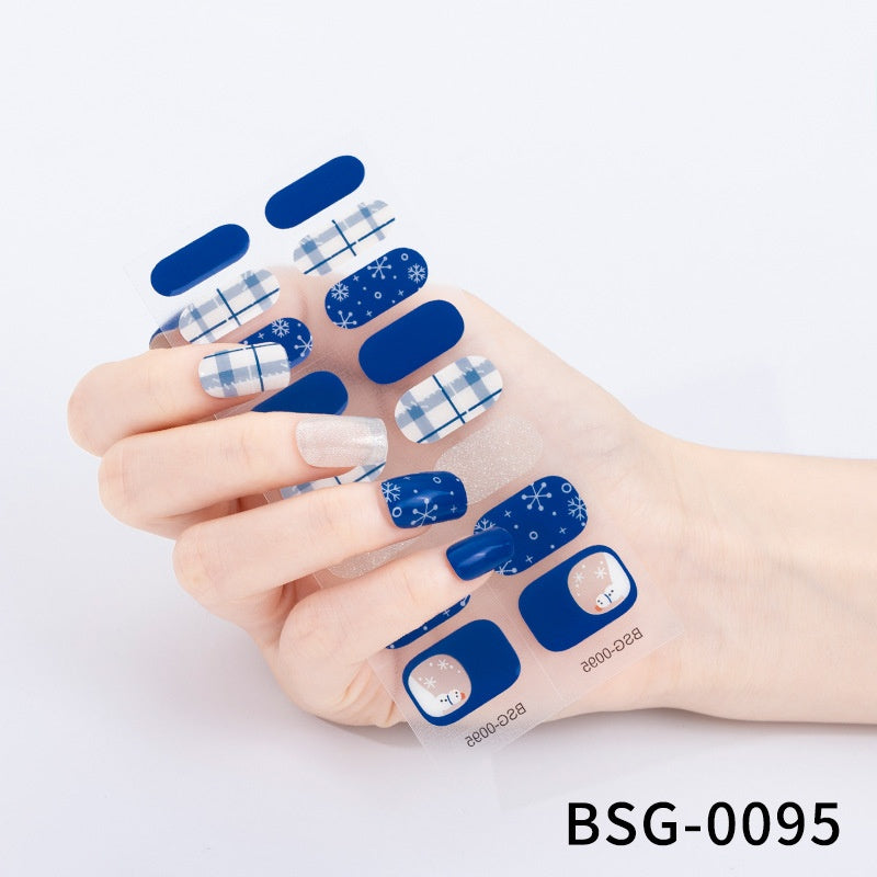 Semi-Cured Nail Stickers - 3D UV Gel Nail Art Set