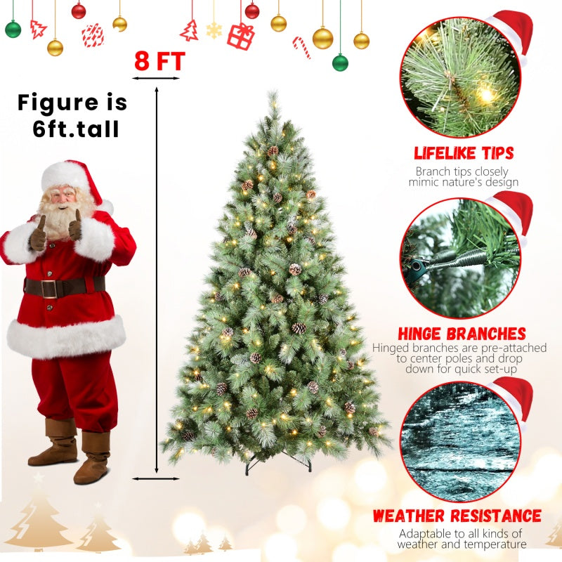 PVC Christmas Tree - Mixed Needle Design with Pine Cones
