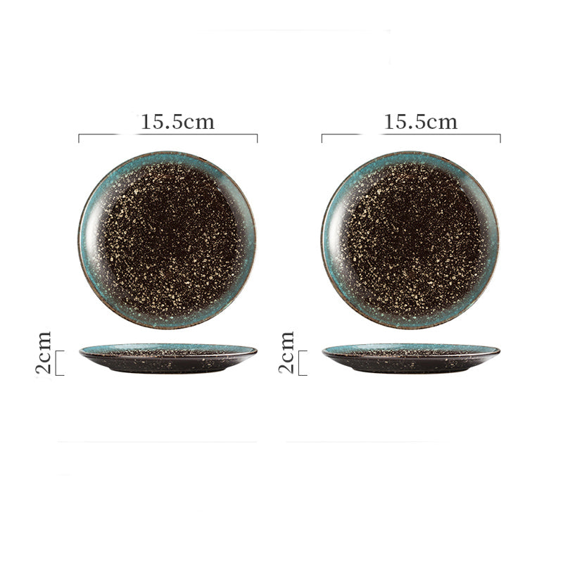 Ceramic Serving Plate Set - Shallow Porcelain Dish for Kitchen & Dining