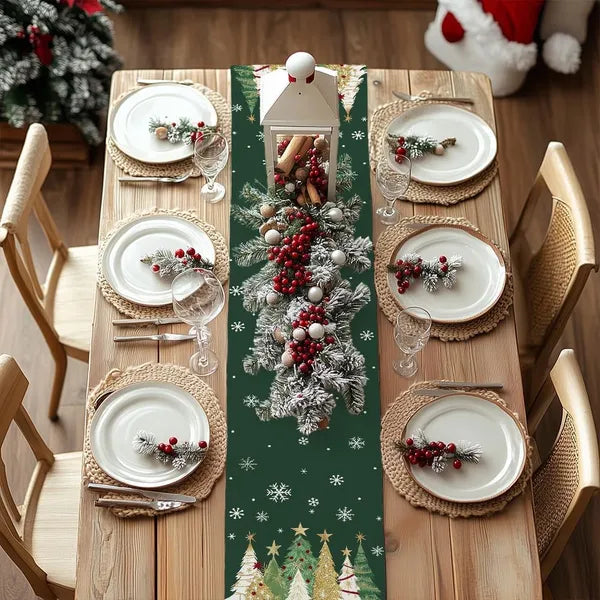 Christmas Table Runner 13x72 Inch - Holiday Decorative Linen