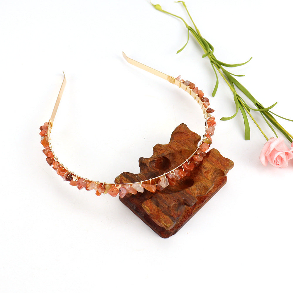 Crystal Natural Stone Headband - 6cm Wide