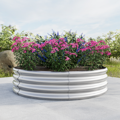 2-Pack Tall Round Metal Garden Bed - Raised Planter Box for Vegetables & Flowers