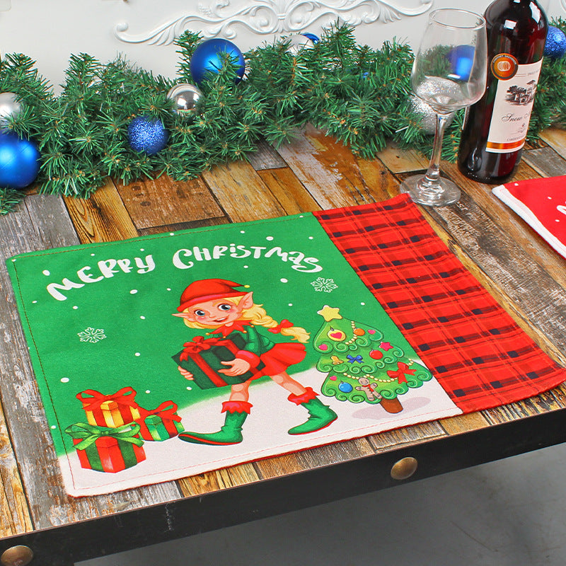 Christmas Fabric Insulation Decorative Mat - Red & Green, Bathroom Storage