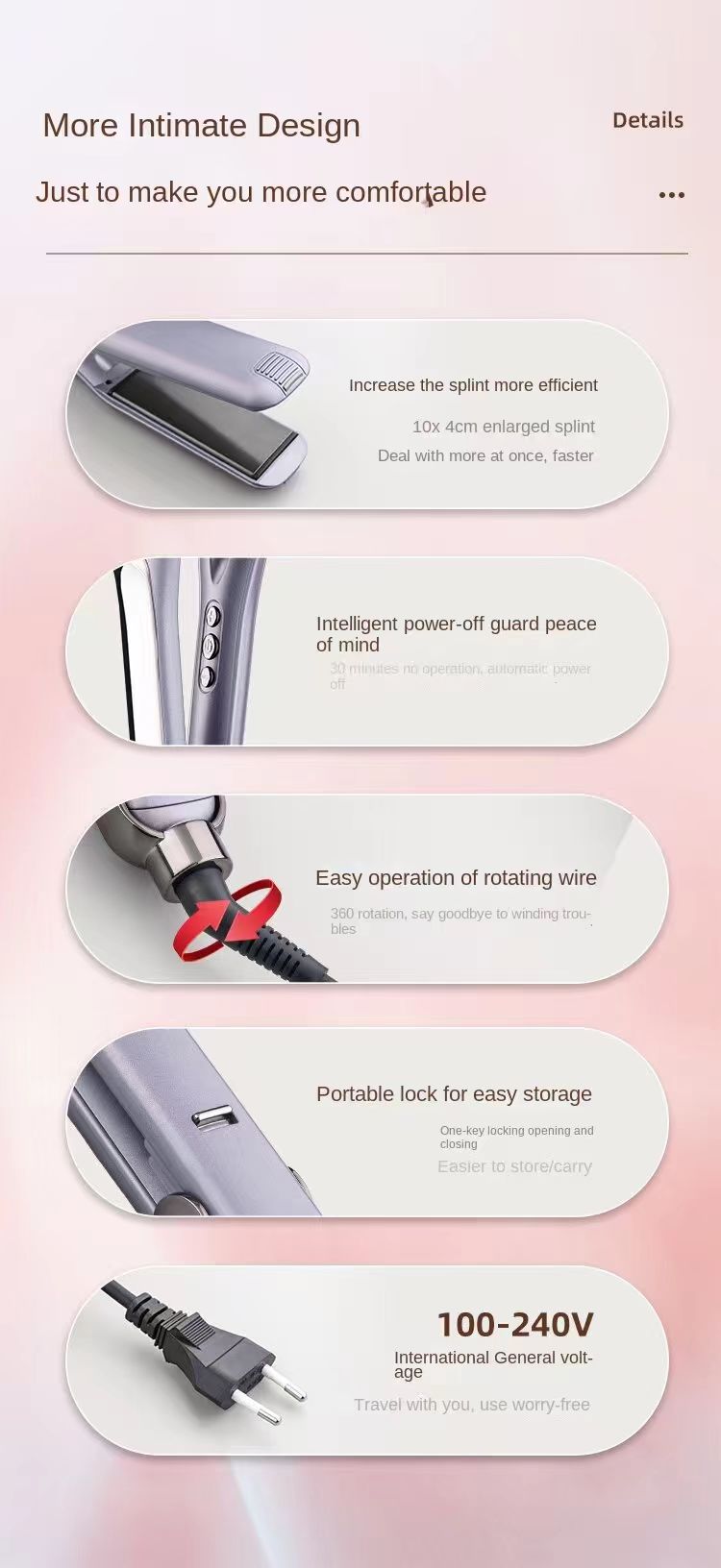 Professional Ceramic Hair Straightener - LCD Display & Ionic Frizz Control