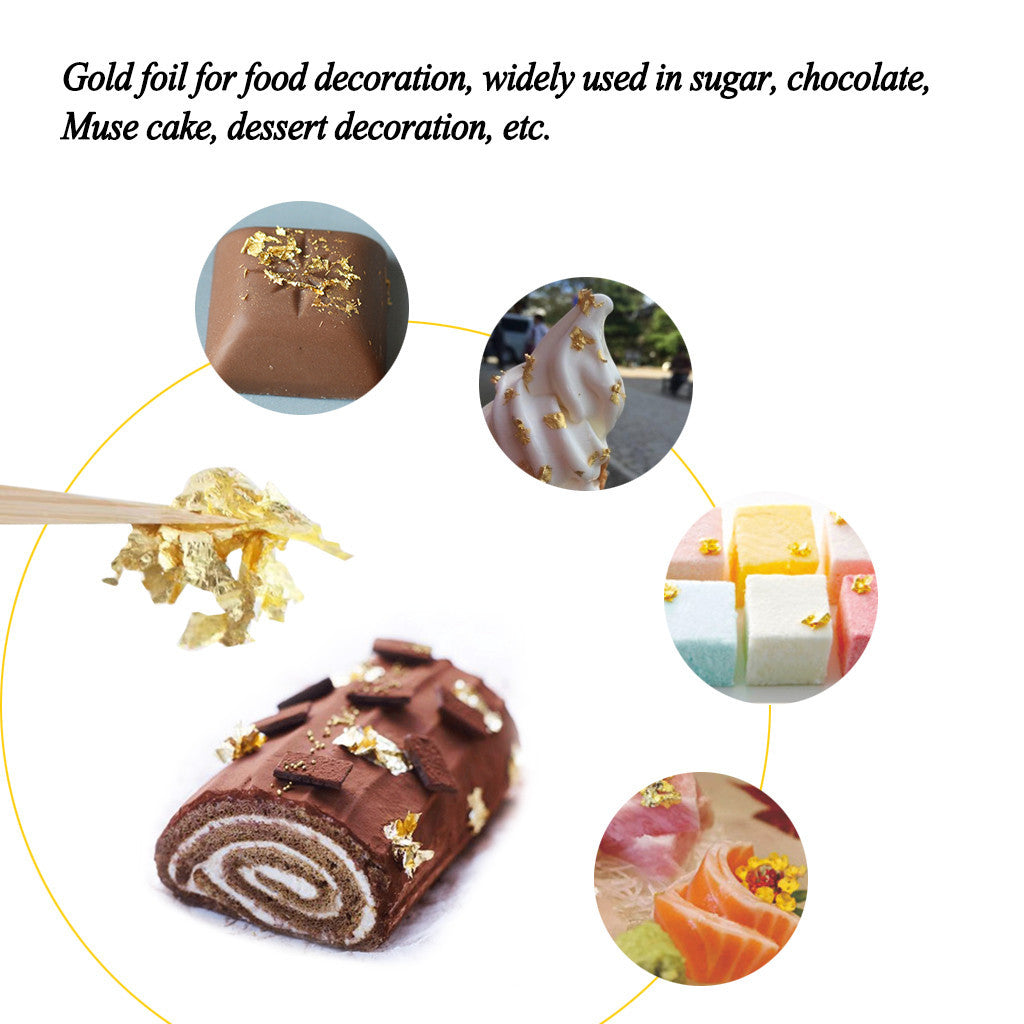 Edible Gold Leaf Foil Sheets for Cake Decorating and Skincare