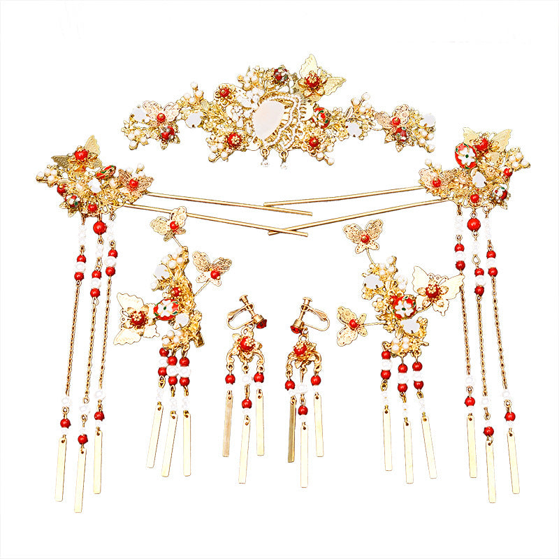 Women's Dragon Phoenix Crown Headpiece - Gold