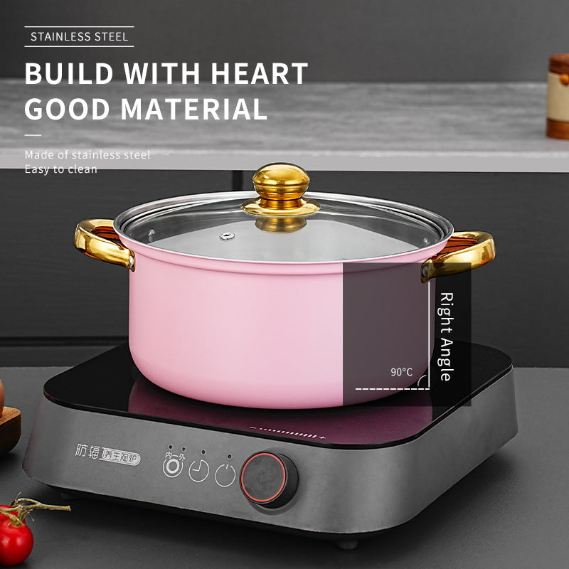 12-Piece Colorful Stainless Steel Stockpot Set - Dual-Sided Cooking Pots