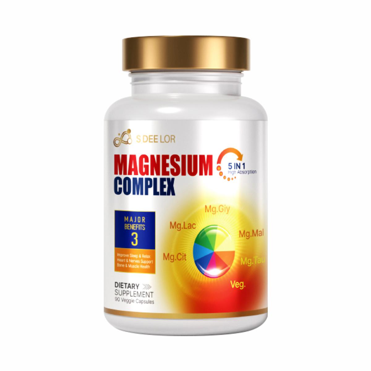 Magnesium Glycinate & Malate with Vitamin D3 - Highly Absorbable Vegan Formula