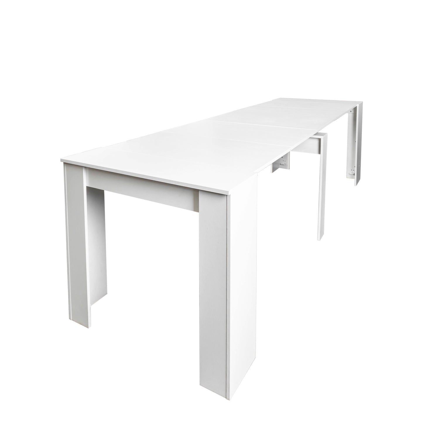 Extendable Console Table - White MDF, 118.5 inches