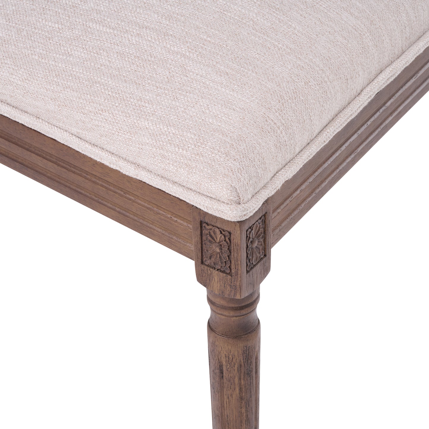 French Country Dining Chairs - Upholstered Cane Backrest - Set of 2
