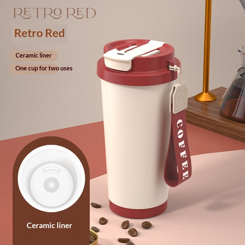 Insulated Stainless Steel Cup with Ceramic Inner Liner 520ml - Multiple Colors