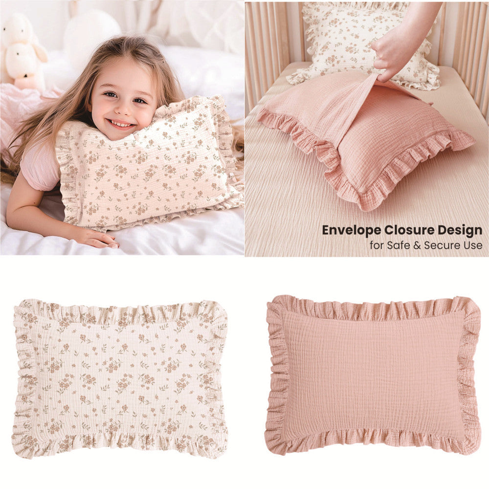 Breathable Cotton Gauze Pillowcase for Children - All Colors & Sizes