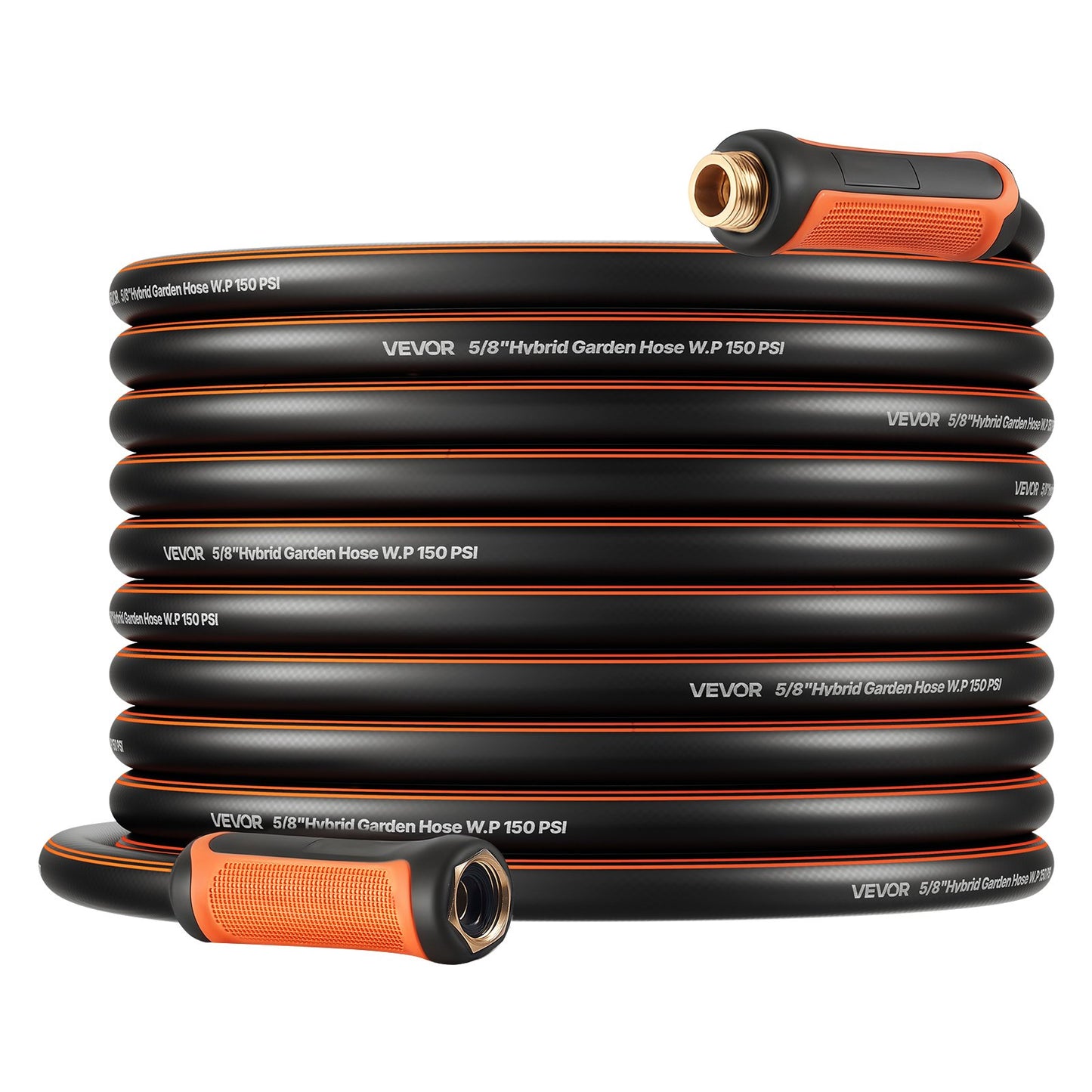 75 Ft Heavy Duty Rubber Garden Hose 5/8 Inch Non-Kink Water Hose with Fittings