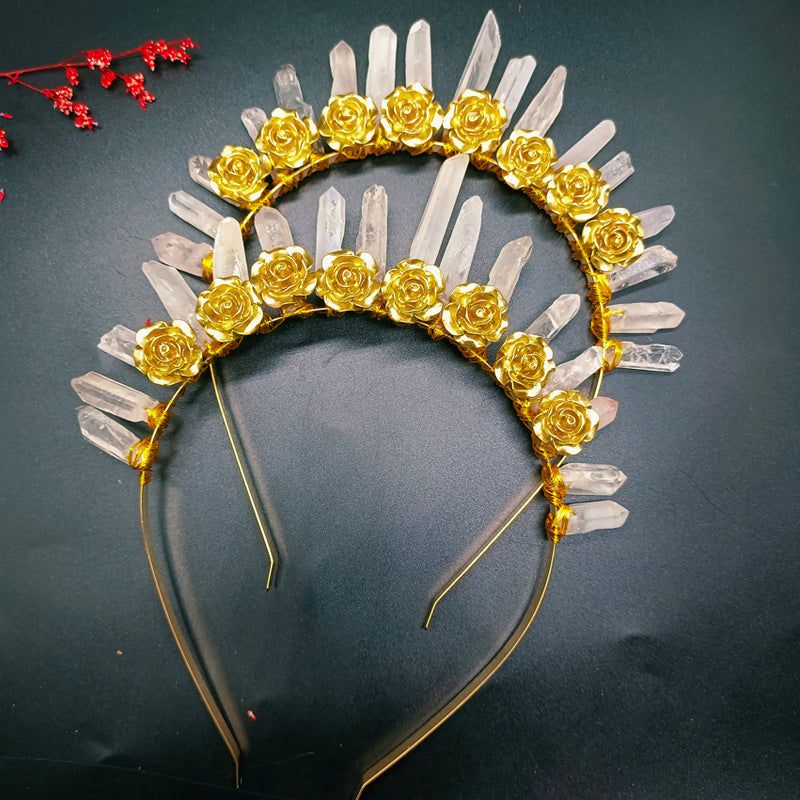 White Crystal Hair Band Crown Hair Accessory for Women