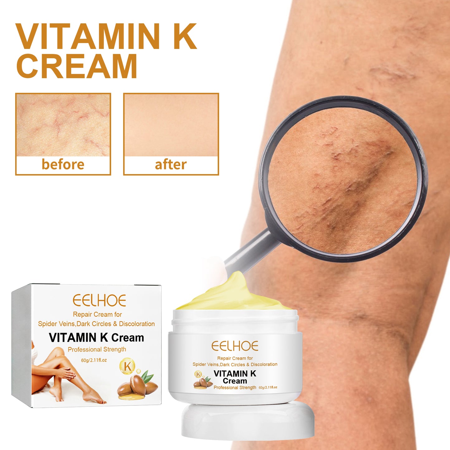 Vitamin K Cream for Skin Brightening and Vein Care 60g