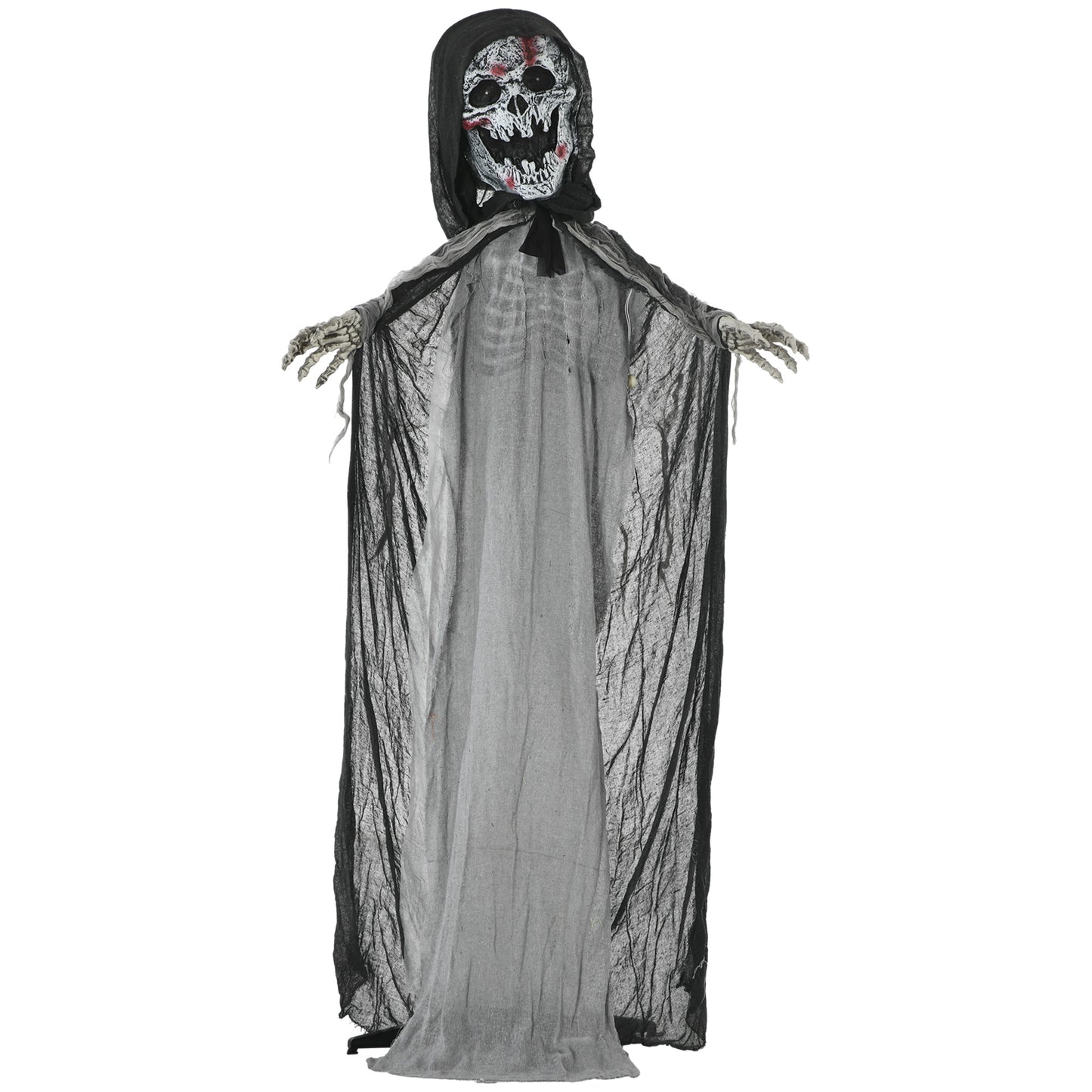 Animated Skeleton Witch Outdoor Halloween Decoration - Grey