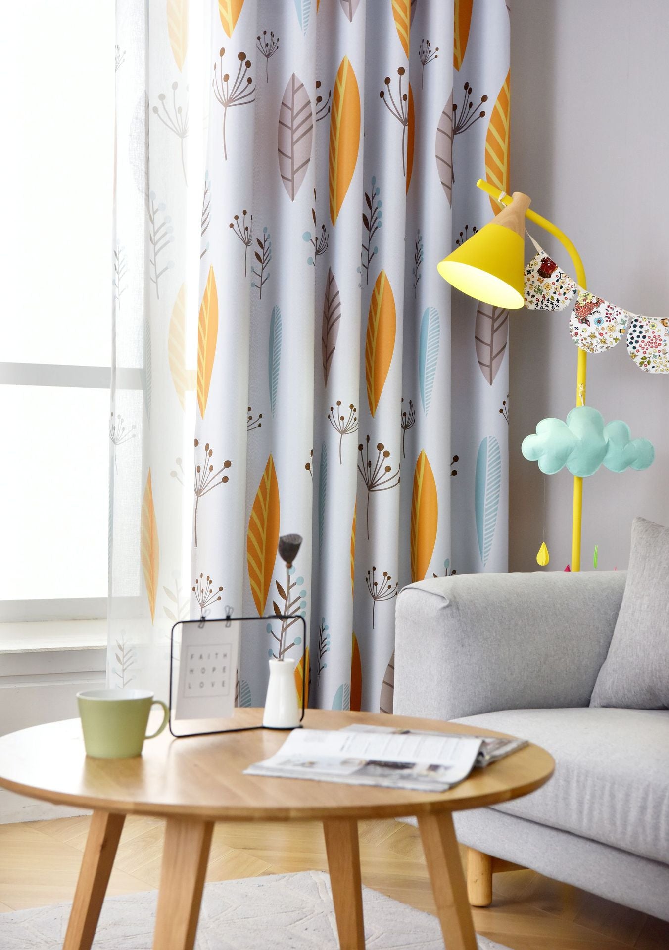Nordic Style Leaf-Shading Curtain for Bedroom & Living Room - Modern Home Textile