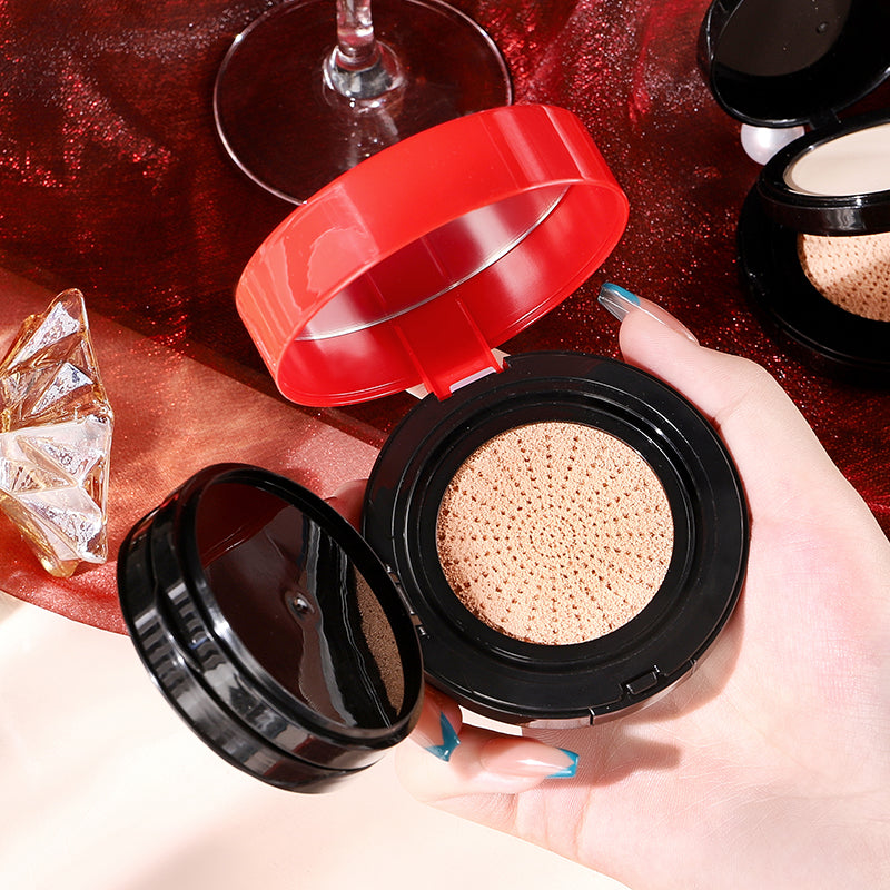 Double Layer Red Cushion Powder & Concealer Set for Face Makeup