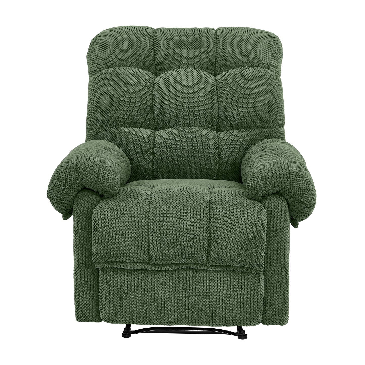 Overstuffed Ergonomic Recliner Chair - Army Green Fabric