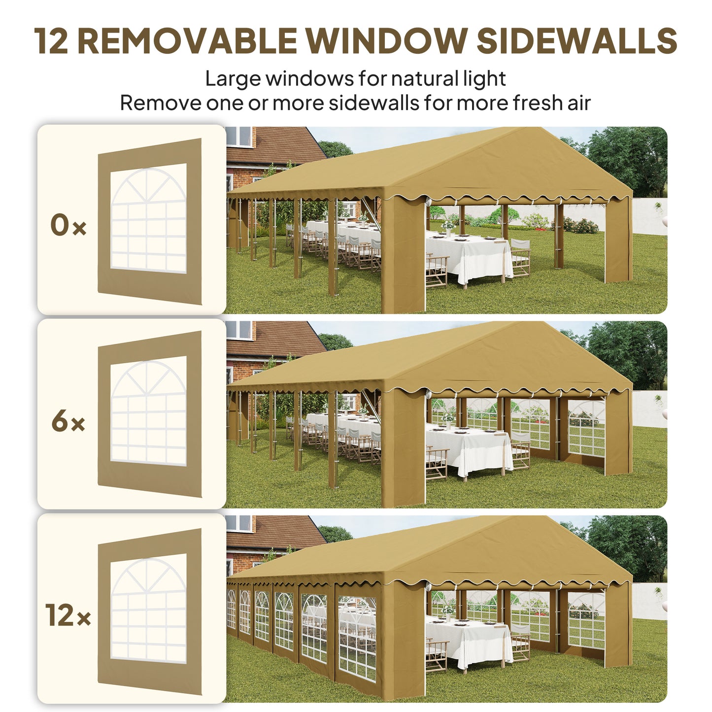 20' x 40' Outdoor Canopy Tent with Sidewalls & Windows