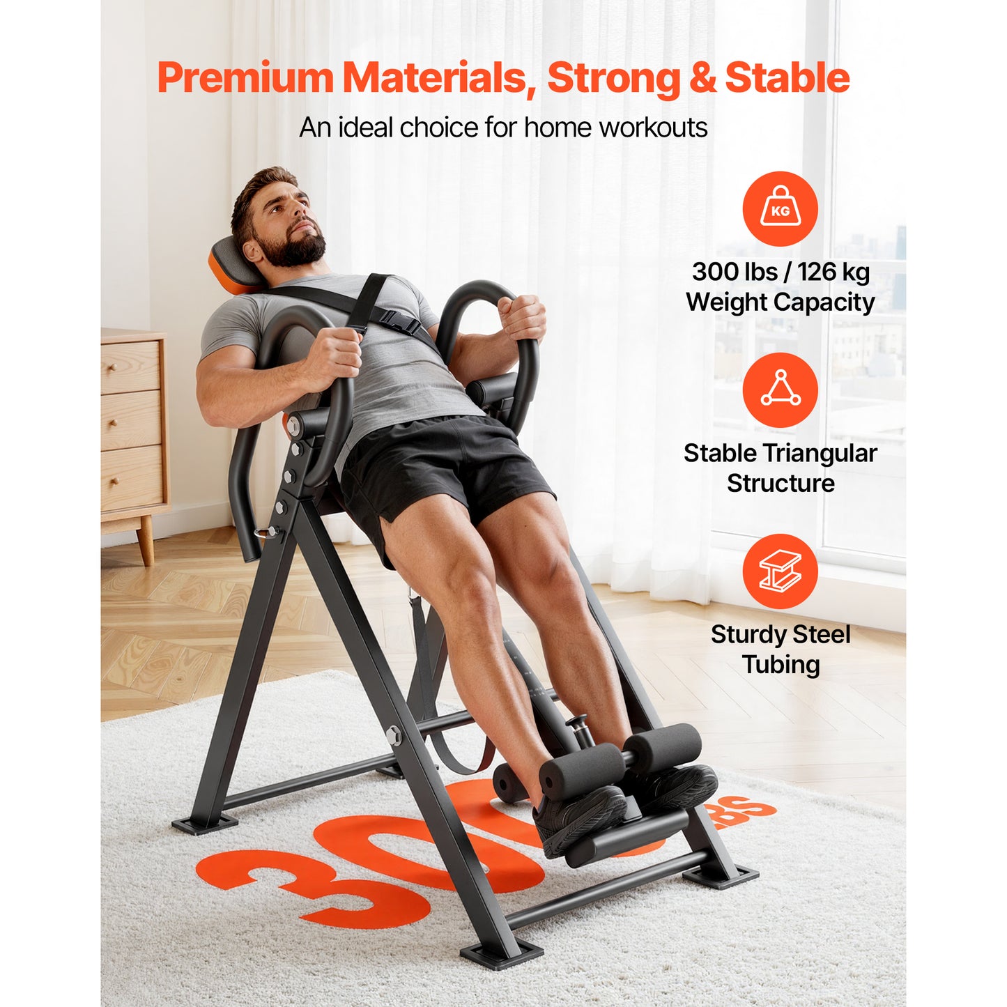 Heavy Duty Inversion Table for Back and Neck Decompression 300 Lb Capacity