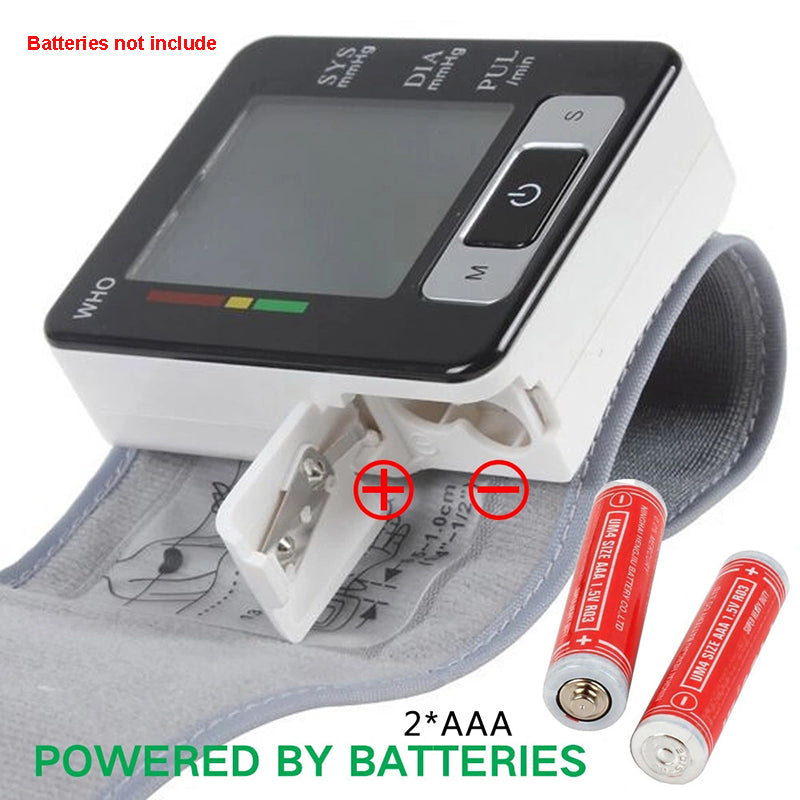 Automatic Wrist Blood Pressure Monitor with Adjustable Cuff and Memory