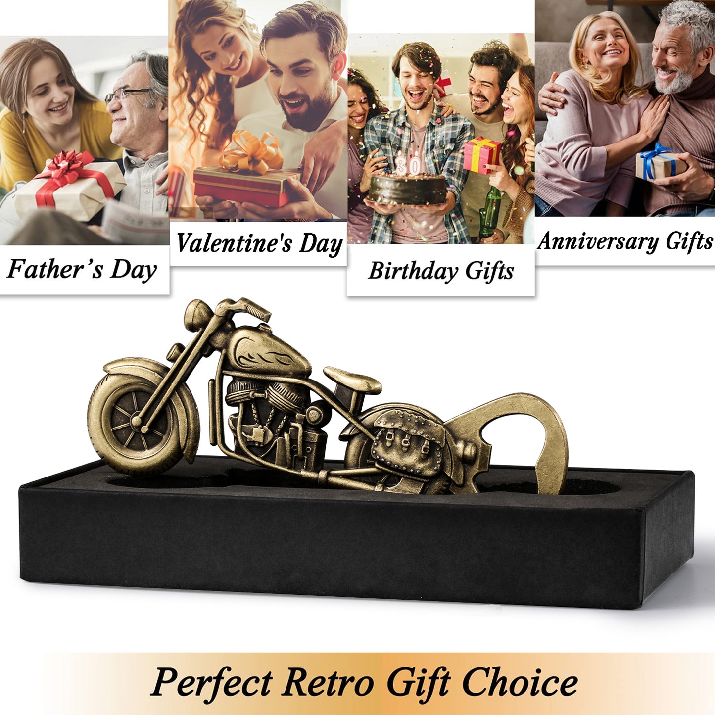 Motorcycle Beer Bottle Opener in Gift Box - Retro Bar Tool