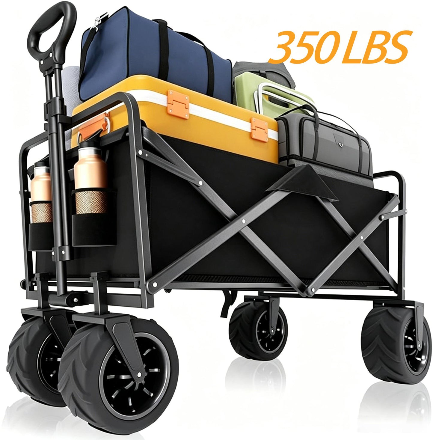 Collapsible Utility Wagon Cart - Large Capacity Outdoor Trolley