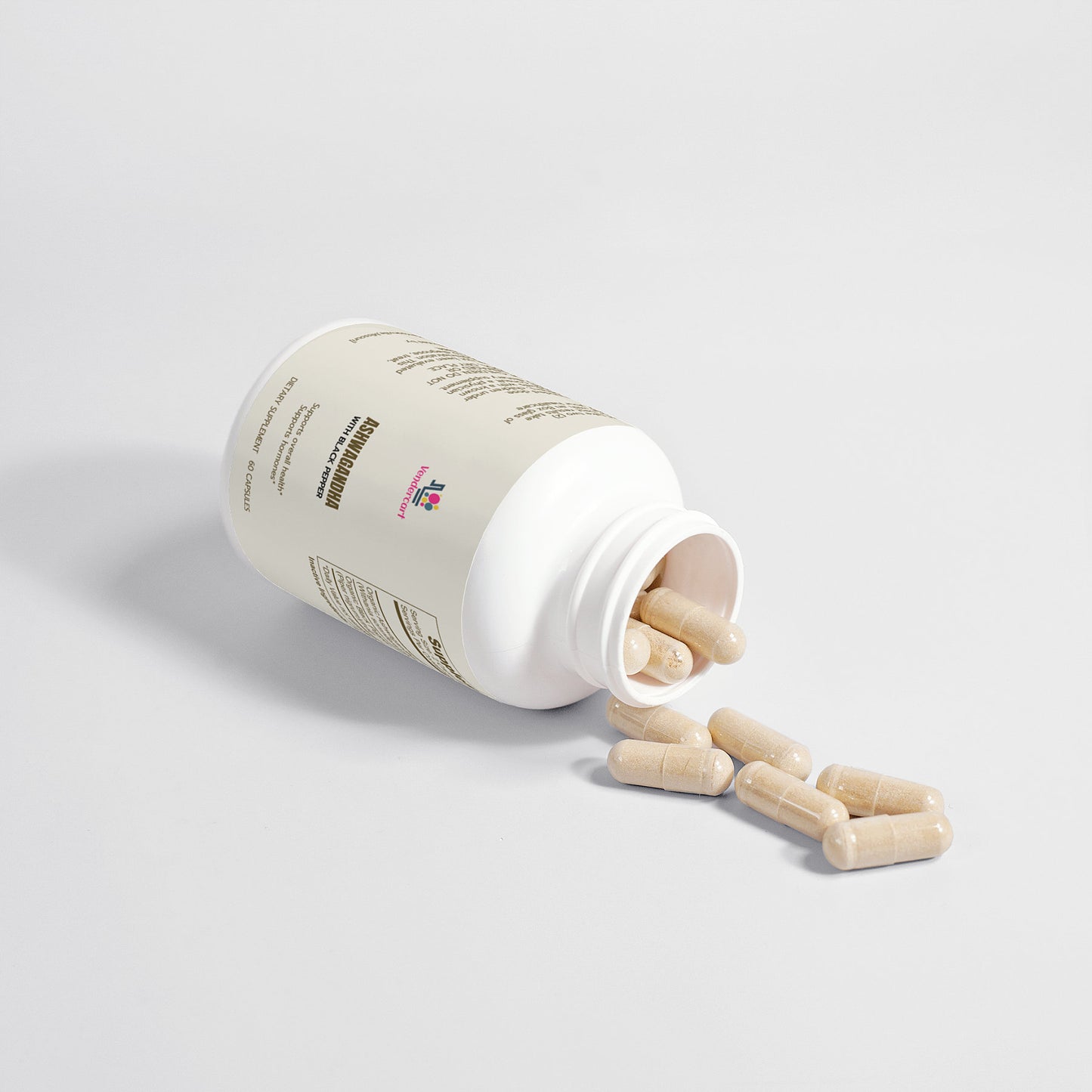Organic Ashwagandha Root Capsules with Black Pepper for Stress Support