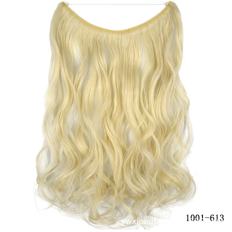 Seamless Hair Extension Wig Set for Women - High-Temperature Fiber, Multiple Colors