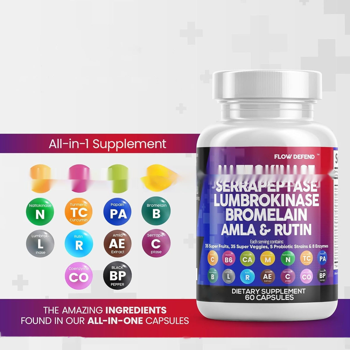 Nattokinase Capsules - 60 Count Bottle