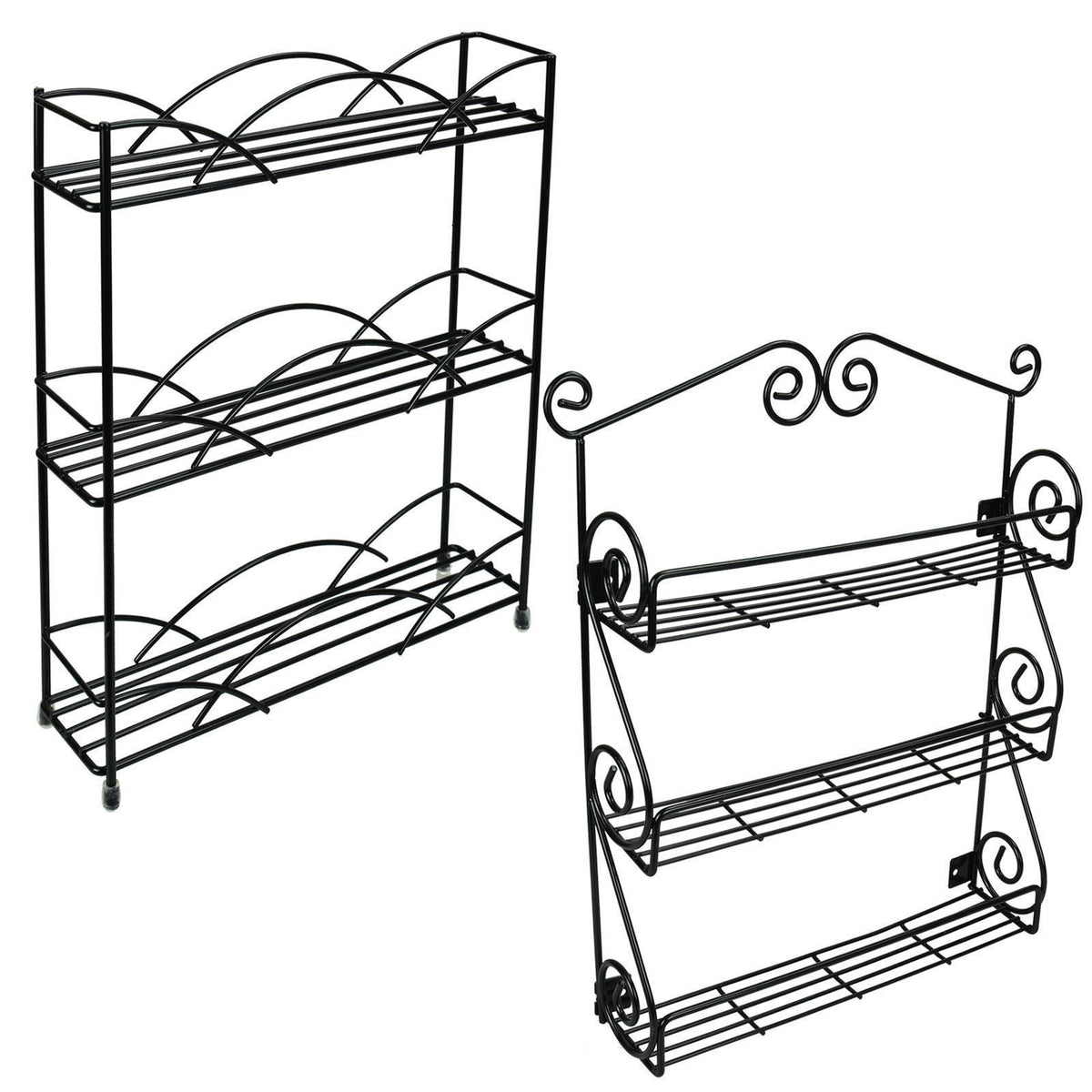 Modern Minimalist Iron Wall Kitchen Storage Rack with 3 Layers